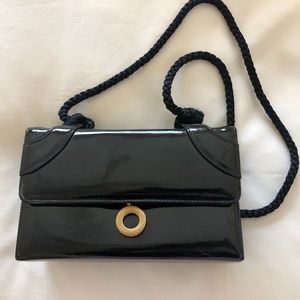 patent leather shoulder bag